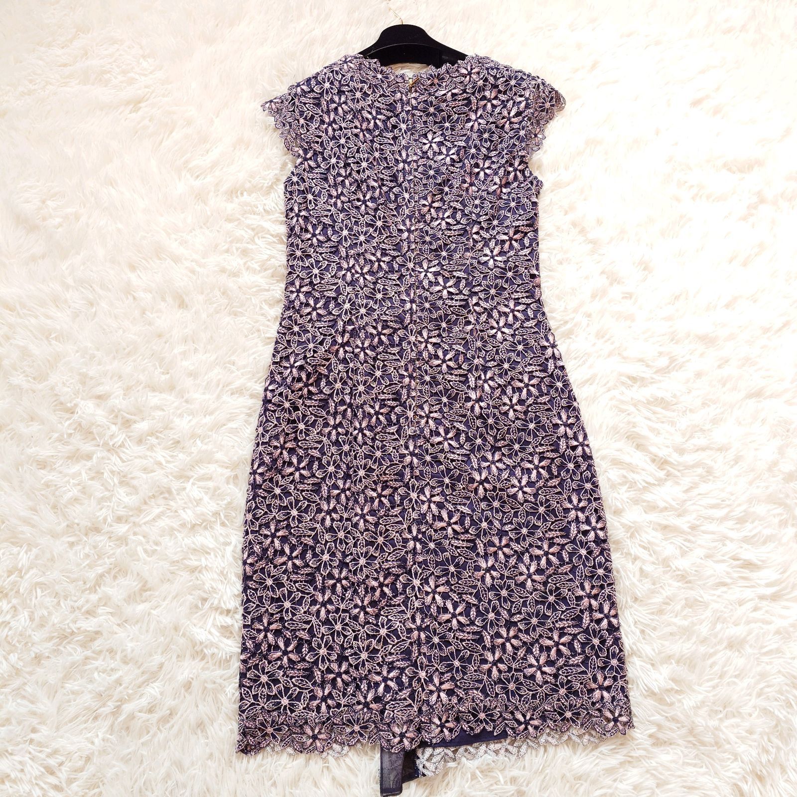 新品 エポカ EPOCA 総レース 花柄 刺繍 膝丈 ワンピース ドレス