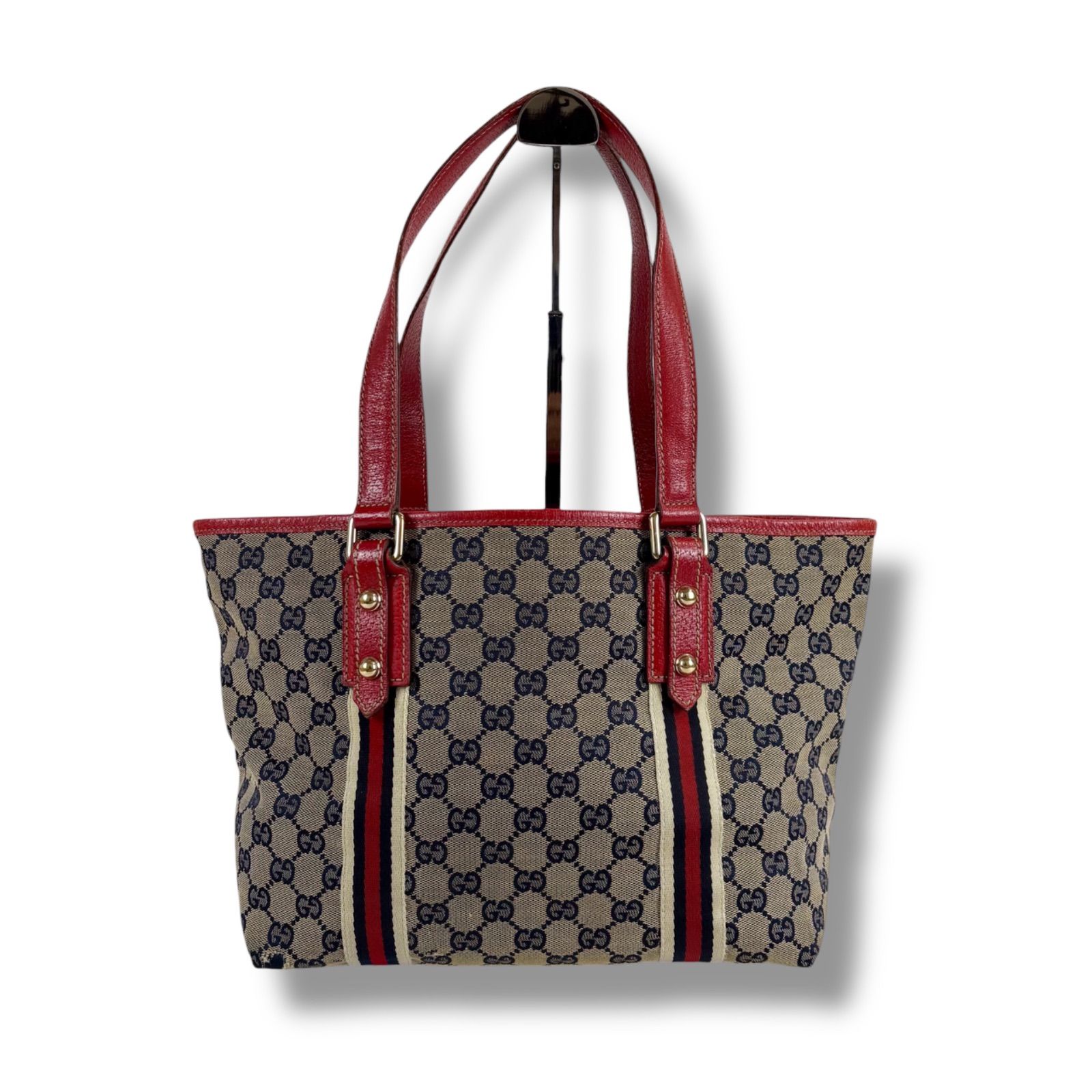 GUCCI ロゴ柄 トートバッグ チャーム付き グッチ GUCCI チャーム付き ミニトートバッグ シェリーライン GG