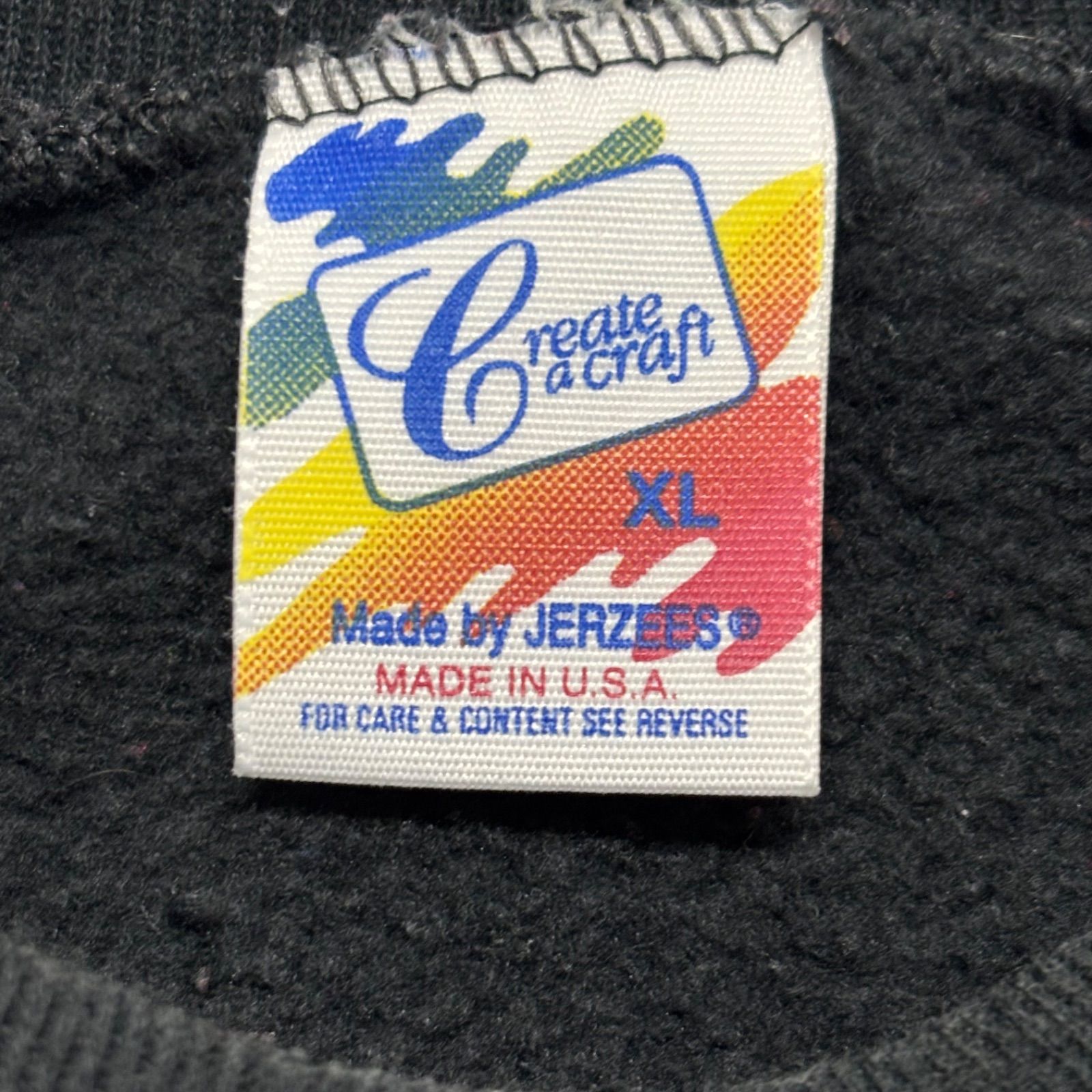 90s USA製 天使 エンジェル スウェット XL 黒 JERZEES ジャージーズ