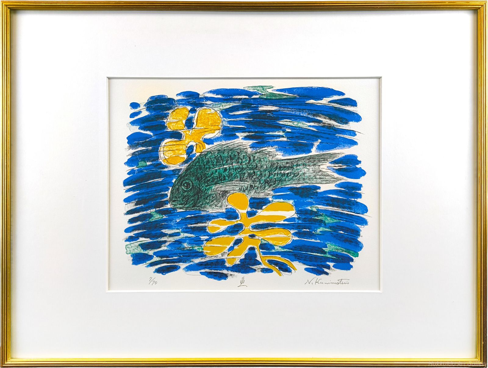 国松登 「魚」 リトグラフ 版画 絵画 - メルカリ