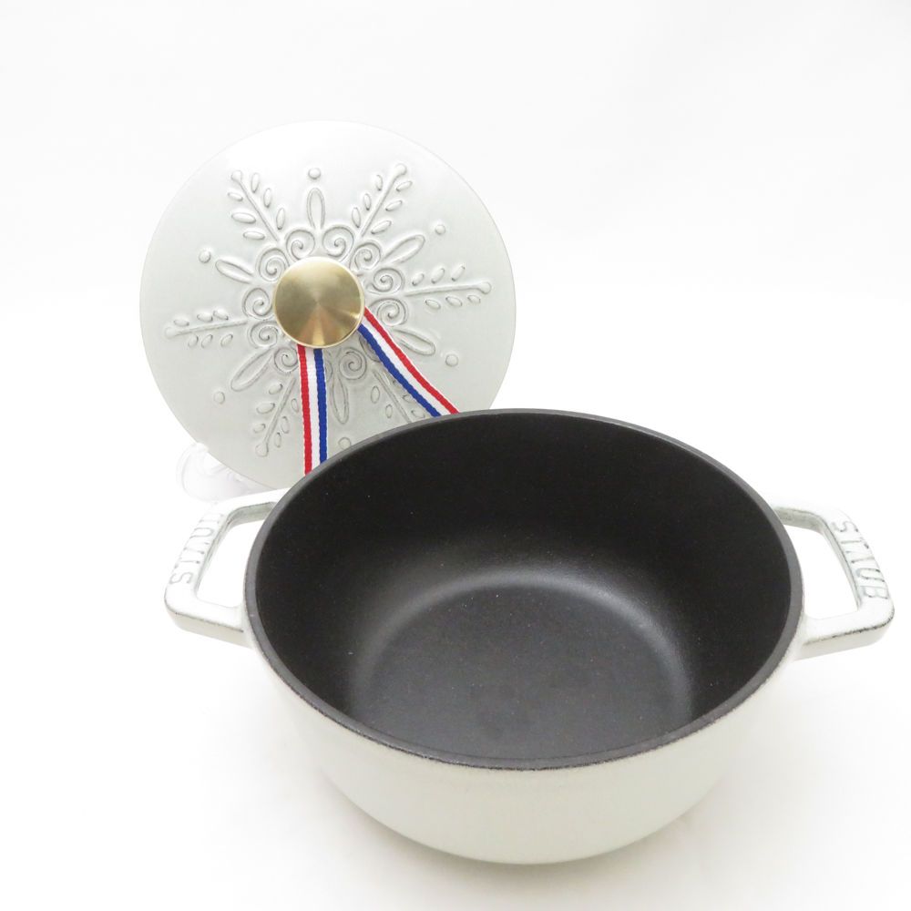 未使用 STAUB ストウブ Wa-NABE ワナベ S スノーフレーク 両手鍋 鋳鉄