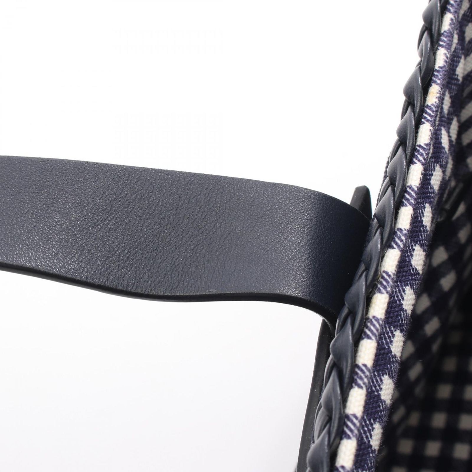 ミュウ ミュウ Miu Miu ハンドバッグ CANAPA カナパ 編み込み ネイビー