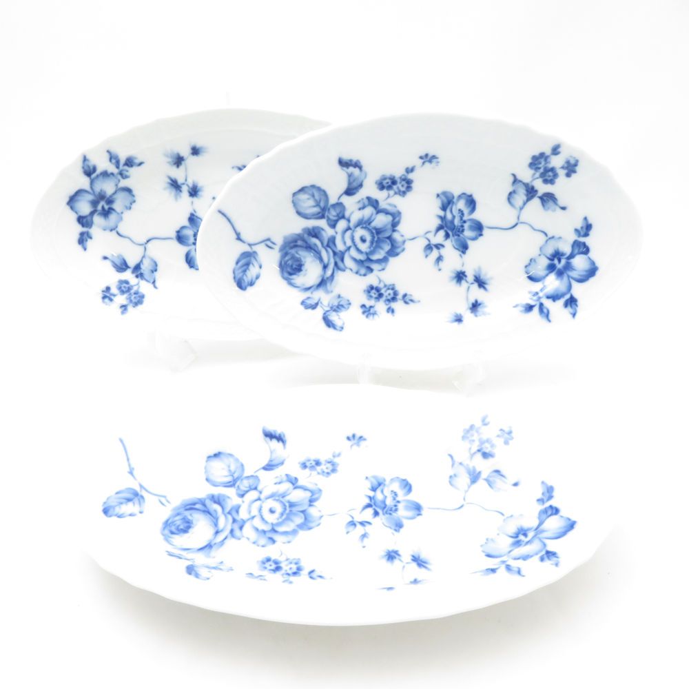 美品 Richard Ginori リチャードジノリ ローズブルー ピクルスオーバル