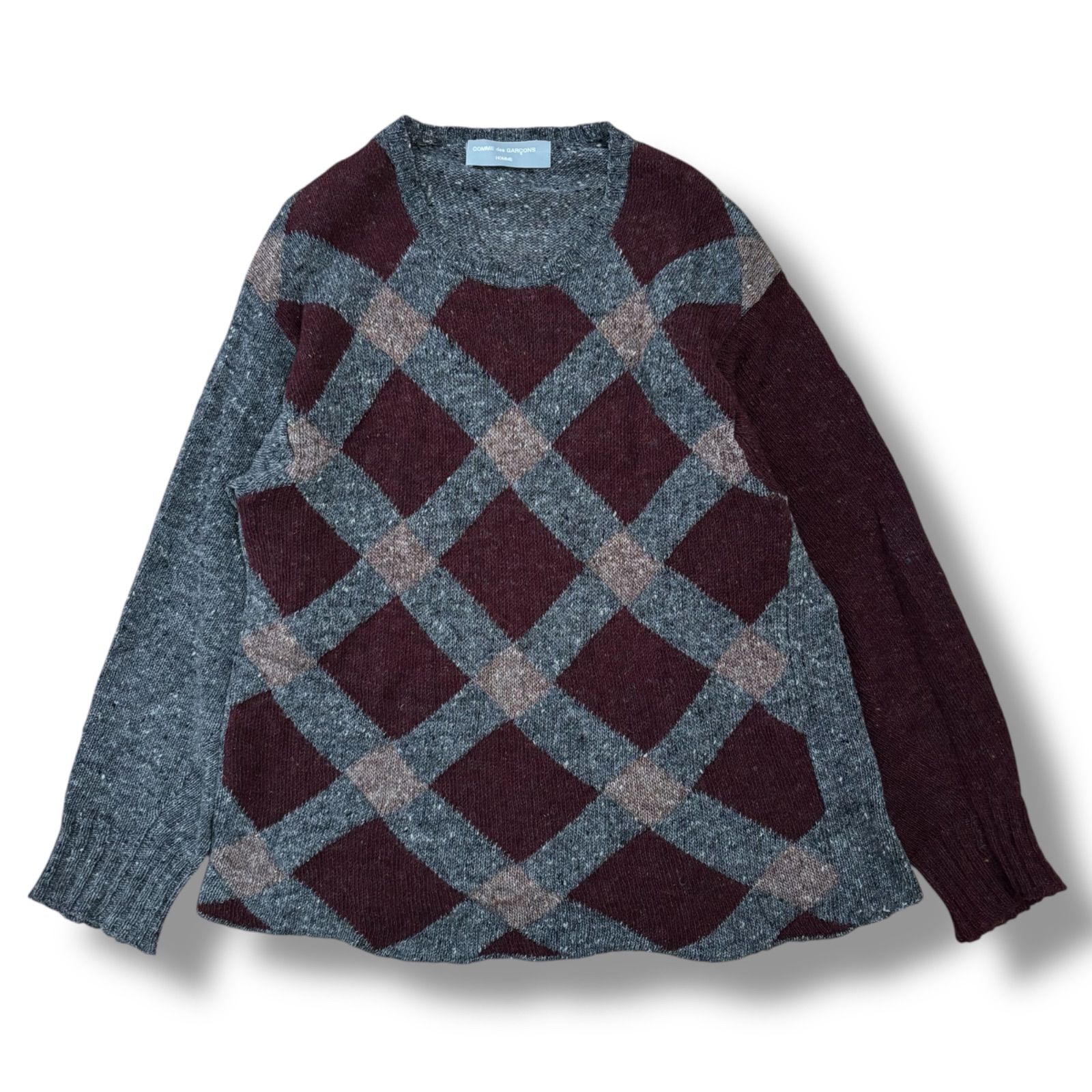 COMME des GARCONS HOMME】AD1997 田中オムごま塩 アーガイル柄 クルー