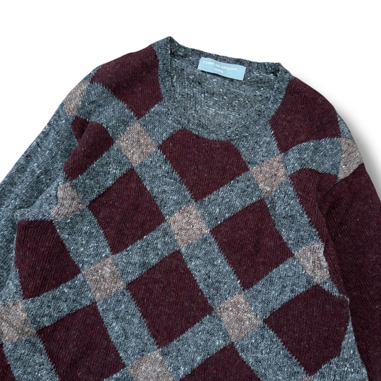 COMME des GARCONS HOMME】AD1997 田中オムごま塩 アーガイル柄 クルー