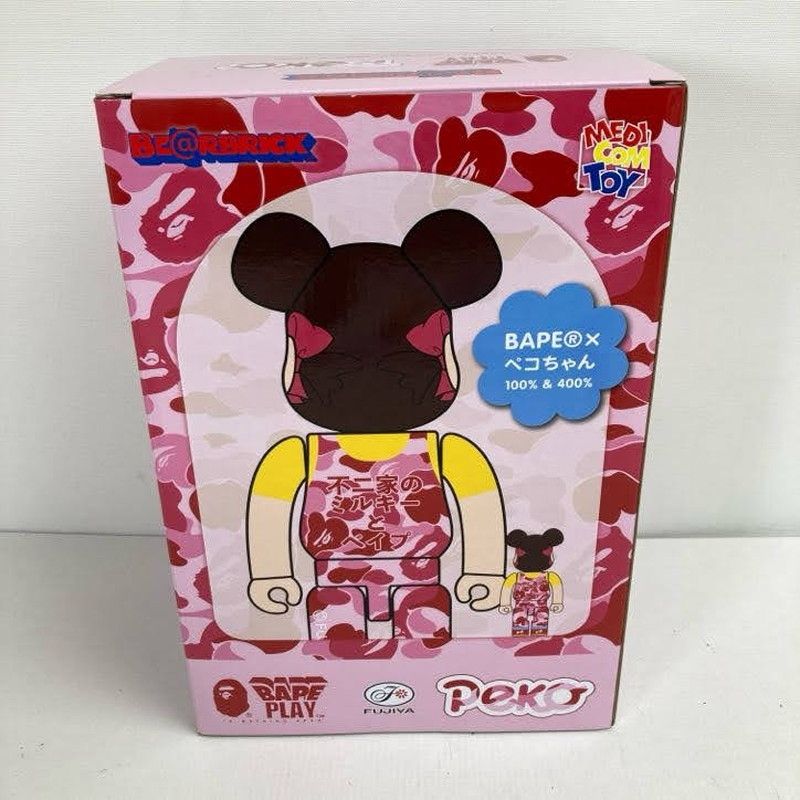 中古品】 BE＠RBRICK BAPE×ペコちゃん 100％＆400％ ベアブリック