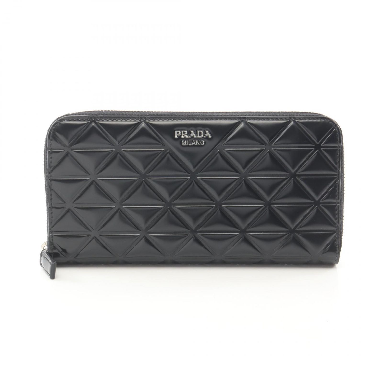 プラダ PRADA ラウンド長財布 SPAZZOLATO TRIA 2ML317 ブラック レザー 
