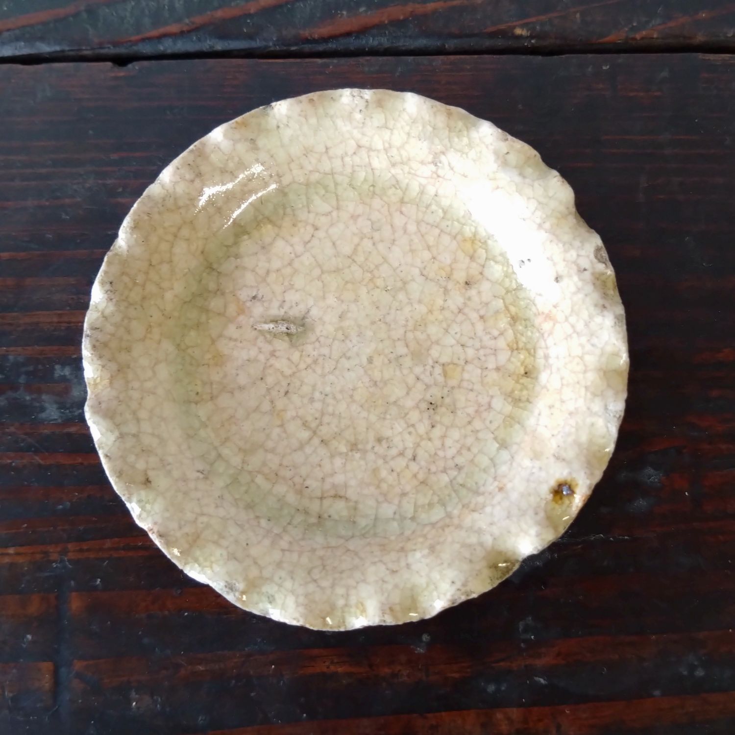 江戸中期 御深井焼（おふけやき）灰釉 輪花豆皿 2枚組 7cm 0204 - メルカリ