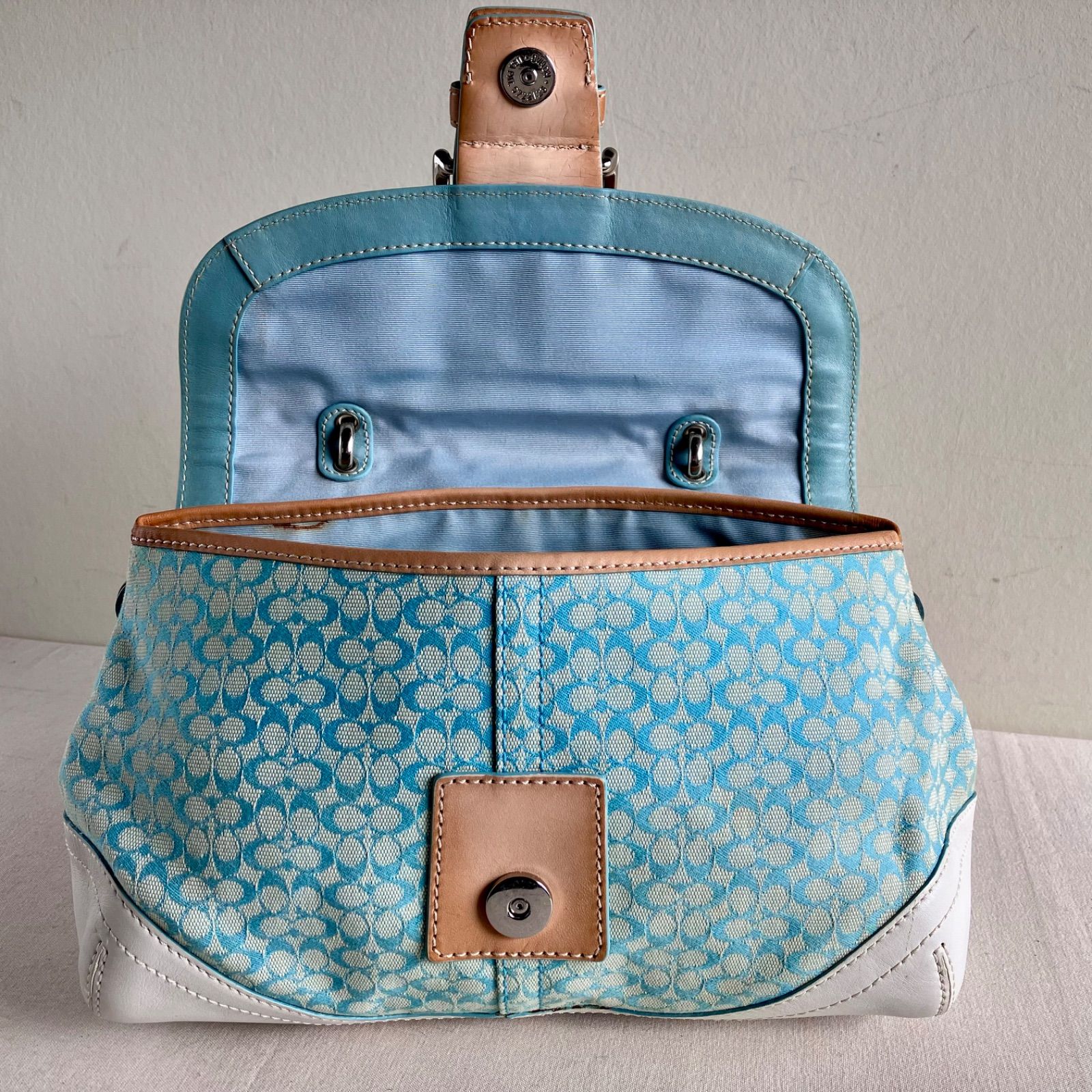 Coach Y2K Blue Soho Flap Top Handle Handbag Vintage - メルカリ