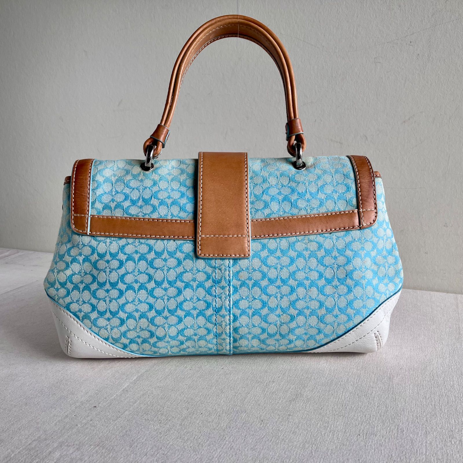 Coach Y2K Blue Soho Flap Top Handle Handbag Vintage - メルカリ