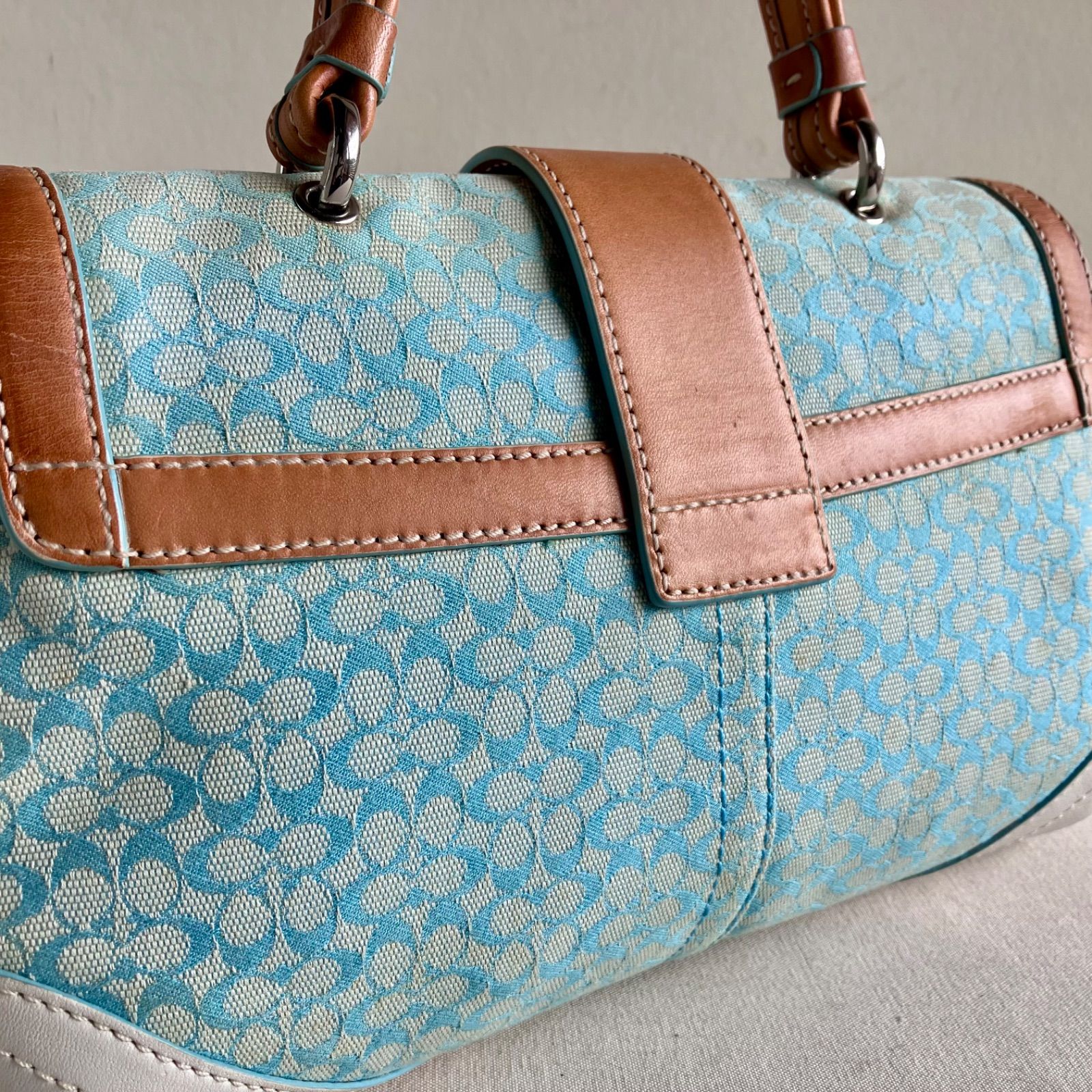 Coach Y2K Blue Soho Flap Top Handle Handbag Vintage - メルカリ