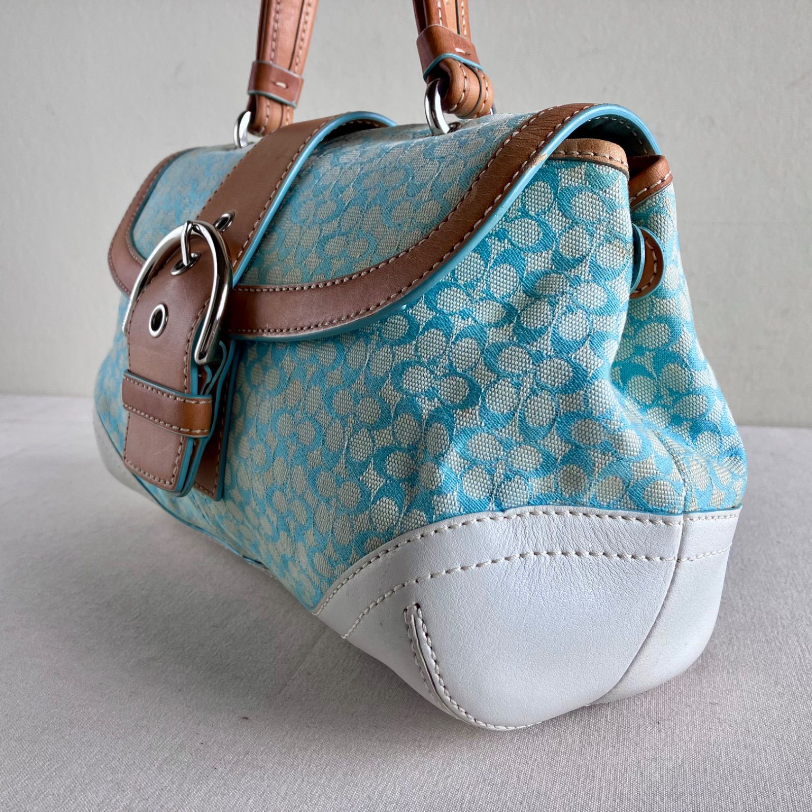 Coach Y2K Blue Soho Flap Top Handle Handbag Vintage - メルカリ