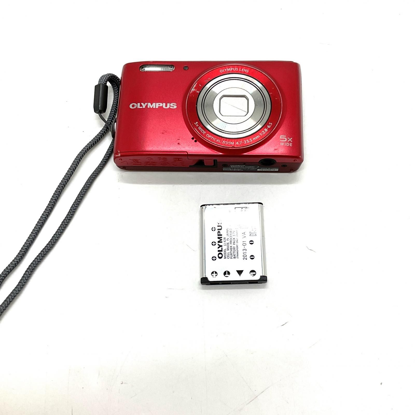 OLYMPUS コンパクトデジタルカメラ STYLUS VG-180 [レッド] 動作確認済