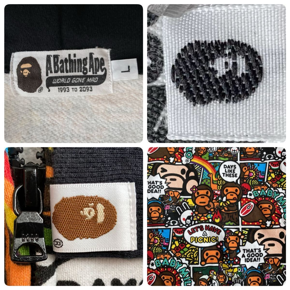 Comic Milo Lisa フルジップ パーカー Lサイズ a bathing ape BAPE ful 
