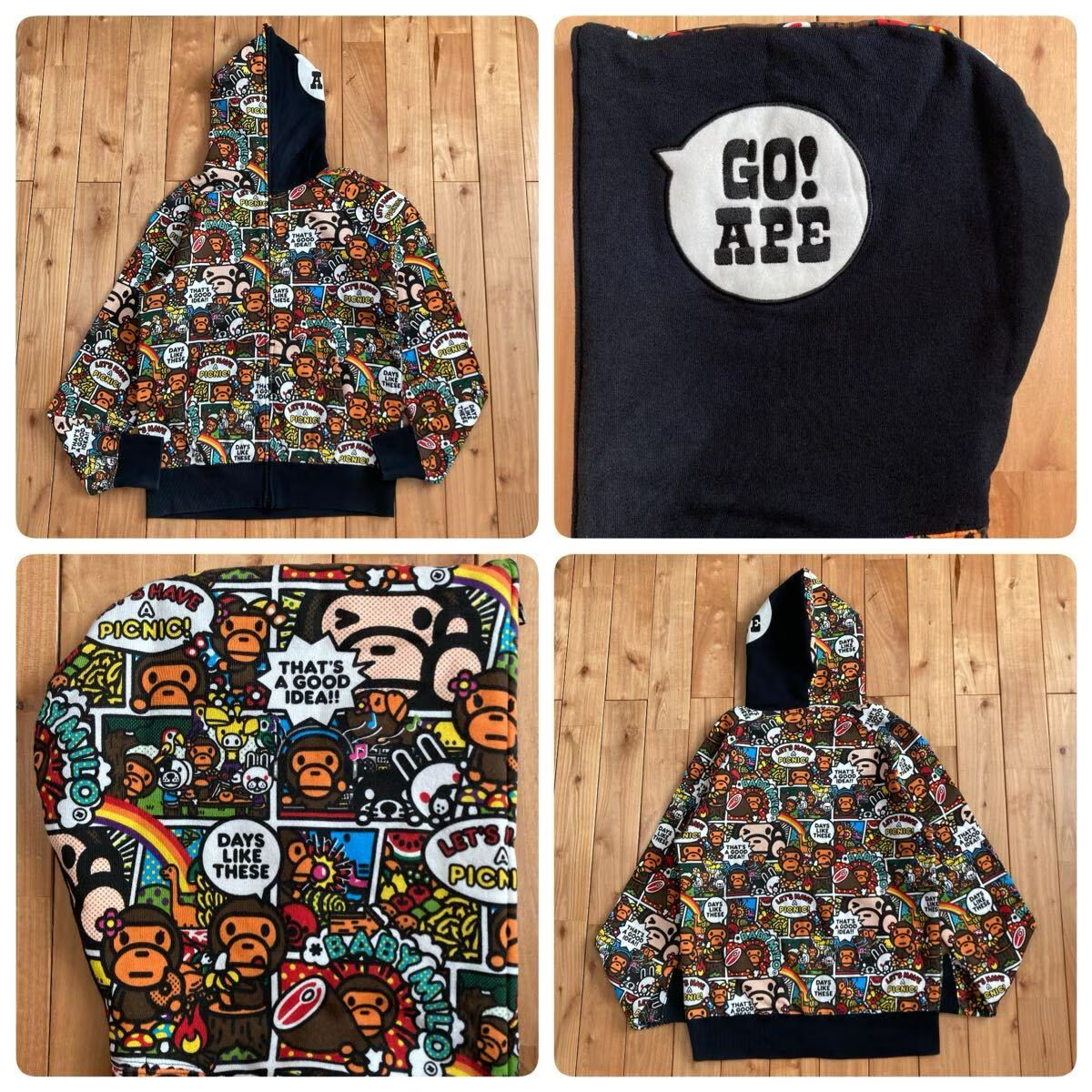Comic Milo Lisa フルジップ パーカー Lサイズ a bathing ape BAPE ful