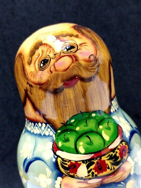 マトリョーシカ 7ピース 木製 ロシア雑貨 人形 置物 全長約18cm