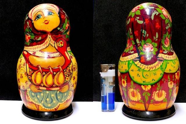 マトリョーシカ 7ピース 木製 ロシア雑貨 人形 置物 全長約18cm