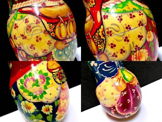 マトリョーシカ 7ピース 木製 ロシア雑貨 人形 置物 全長約18cm