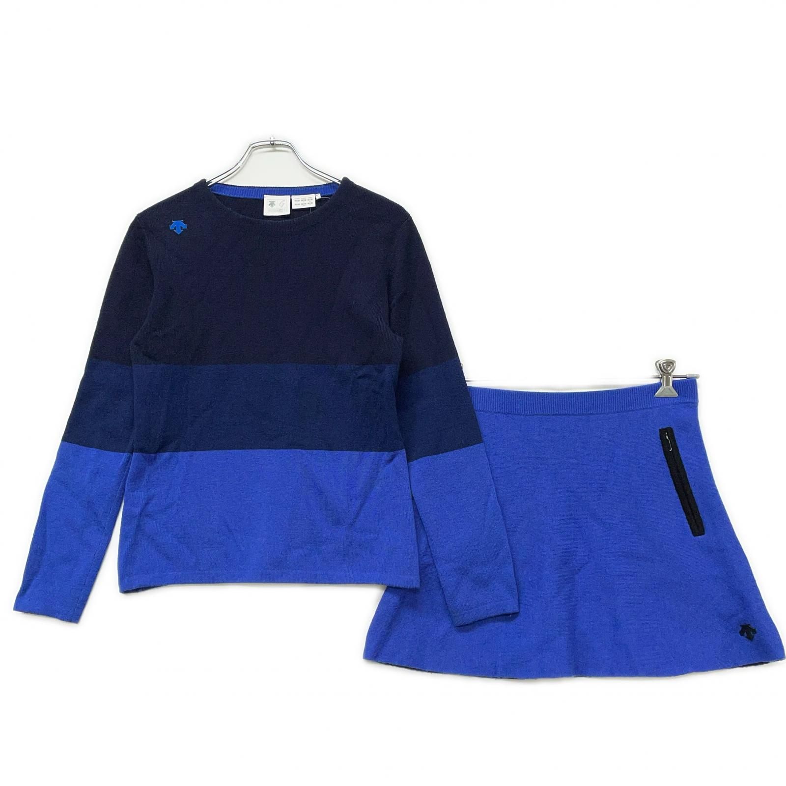 中古 レディース デサントゴルフ DESCENTE GOLF セットアップ L 紺×青