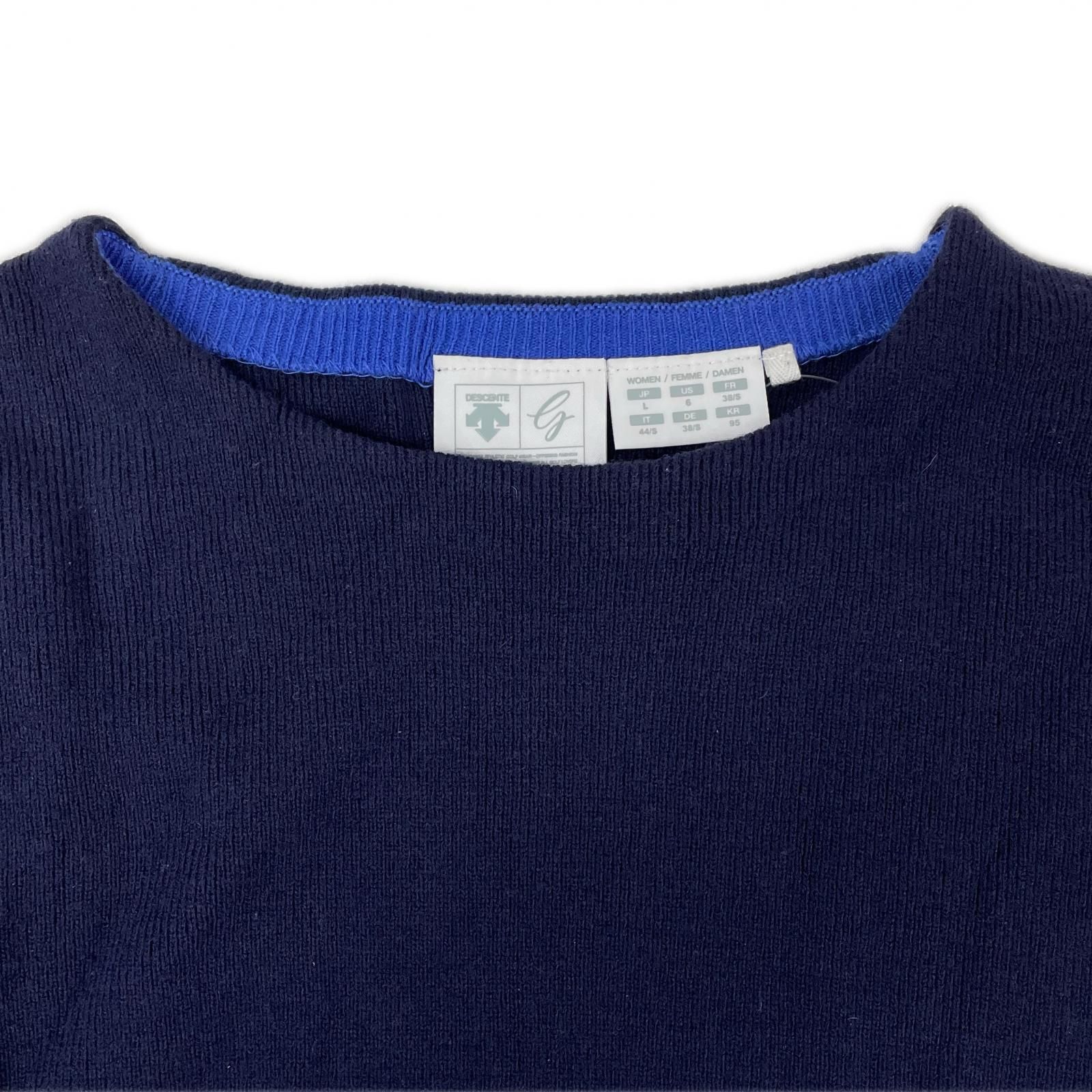 デサントゴルフ〗ニットセットアップ セーター ネイビー 青 ボーダー