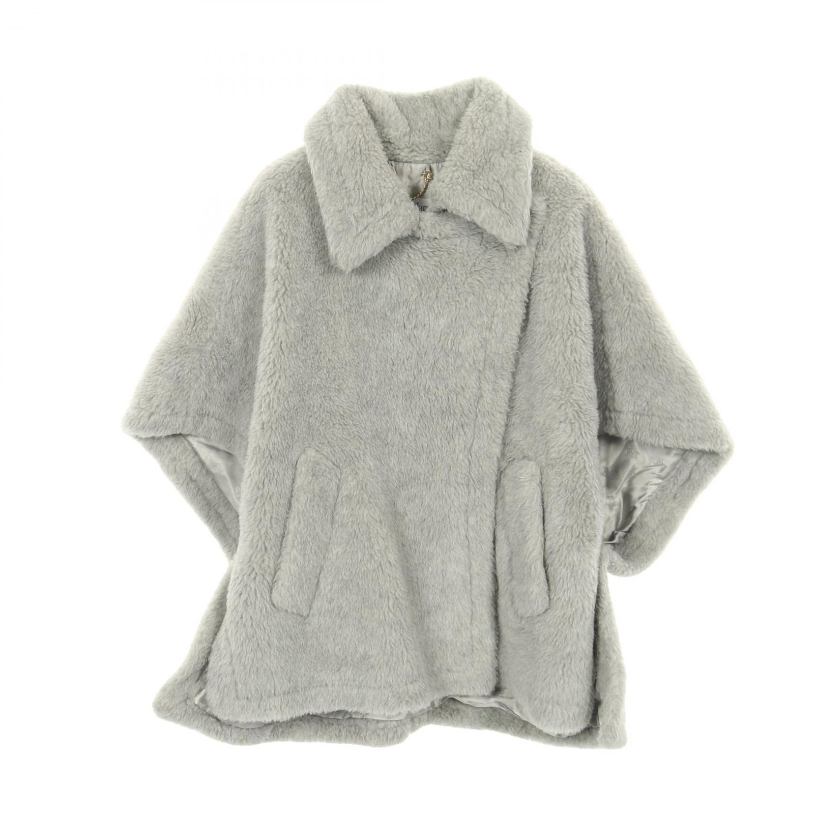 マックスマーラ MAX MARA ポンチョ テディベア ケープ グレー ウール