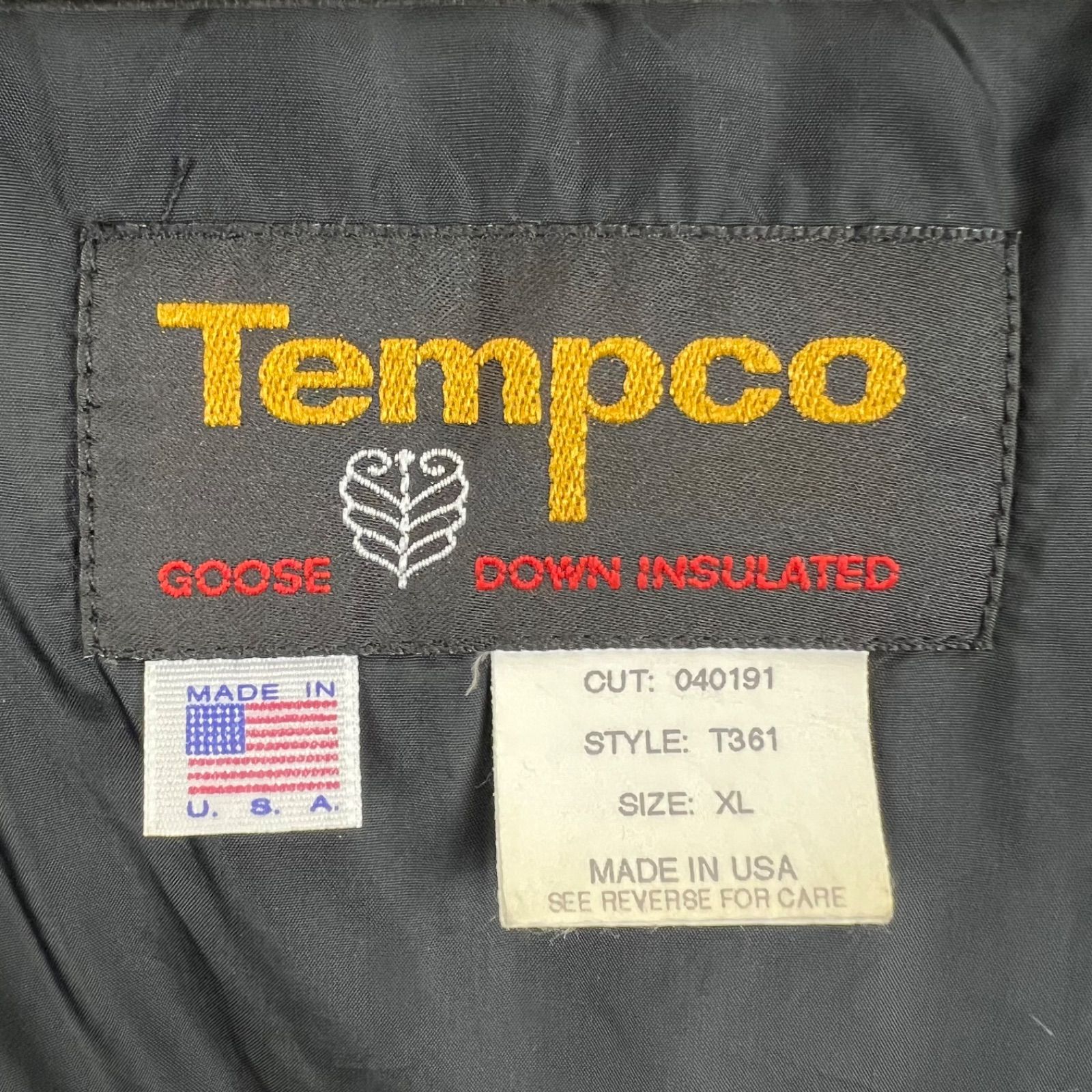 Tempco 80s USA vintage GOOSE down vest XL テンプコ アメリカ製