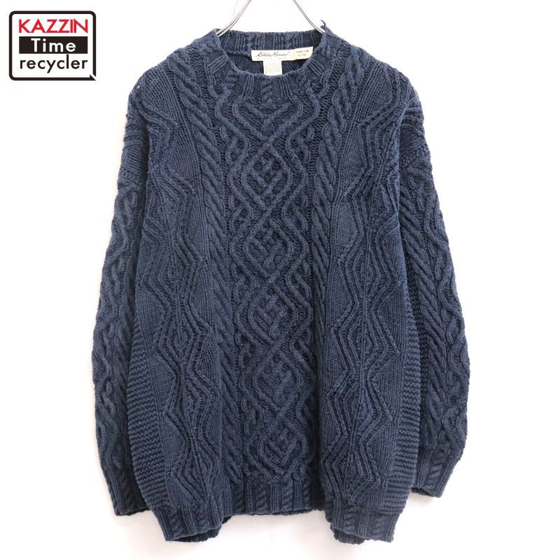 90s vintage Eddie Bauer ケーブル編み コットン ニットセーター