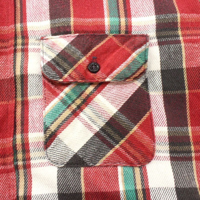 80s USA製 vintage FIVE BROTHER 裏地キルティング ネル 長袖シャツ