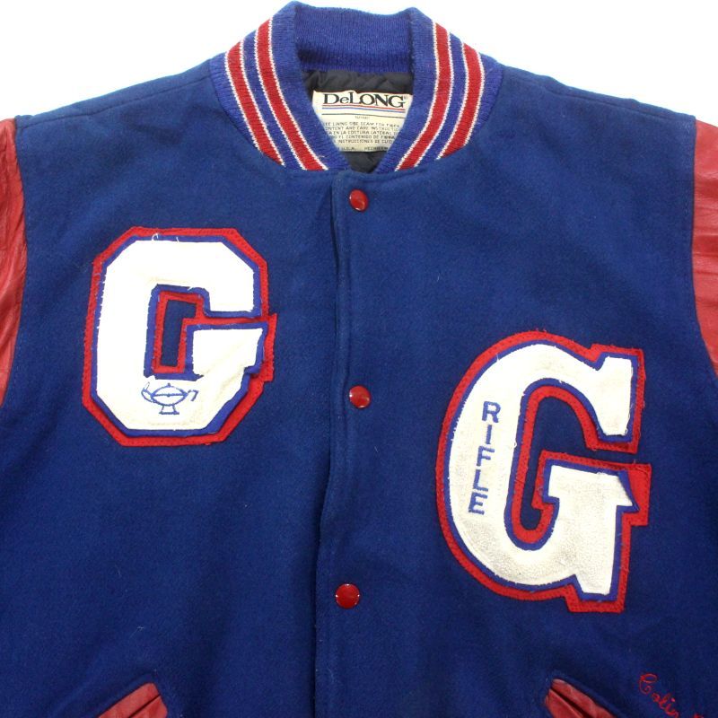 90s USA製 vintage DeLONG 中綿 ウール スタジャン メンズ 表記XL