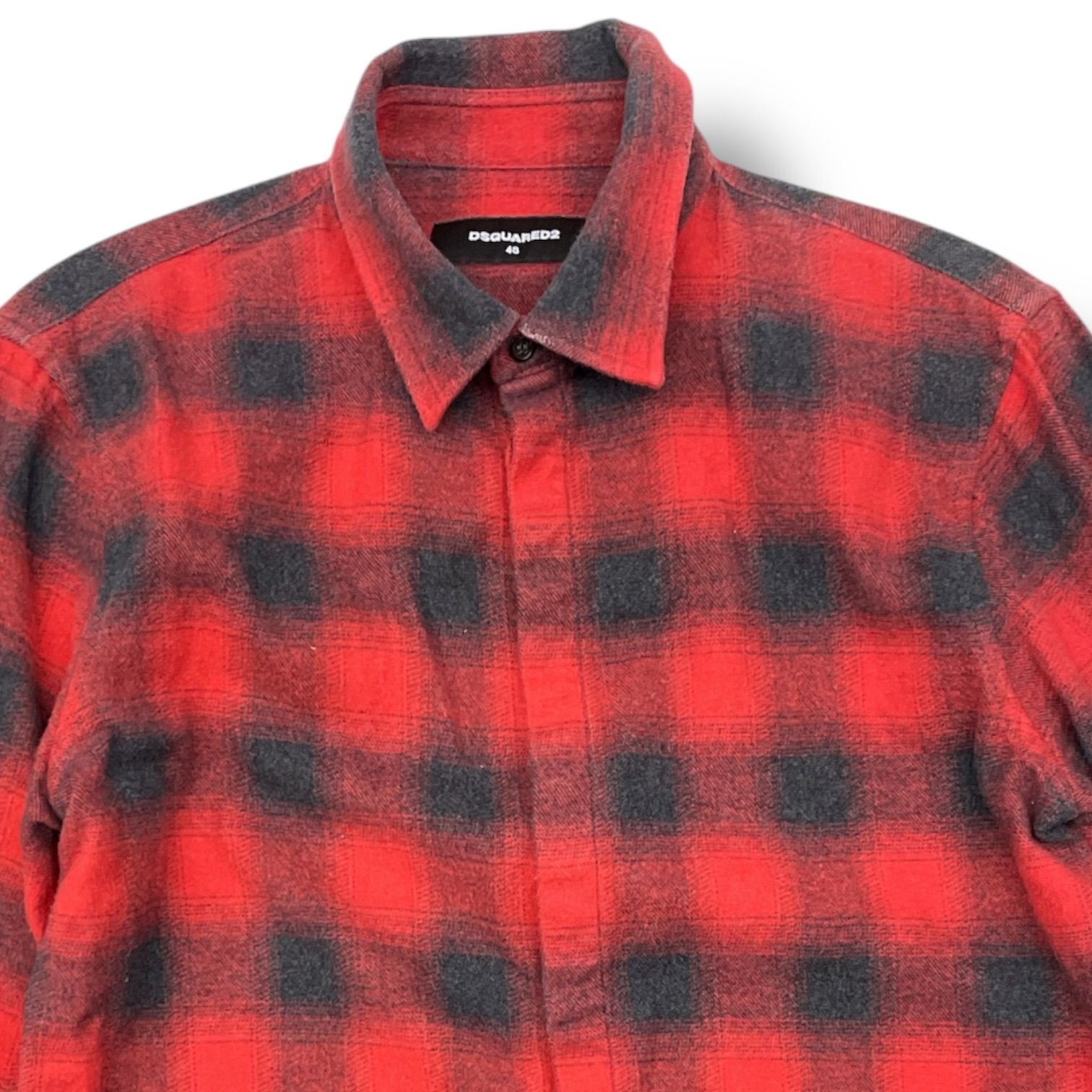 DSQUARED2 ディースクエアード オンブレチェックネルシャツ 綿