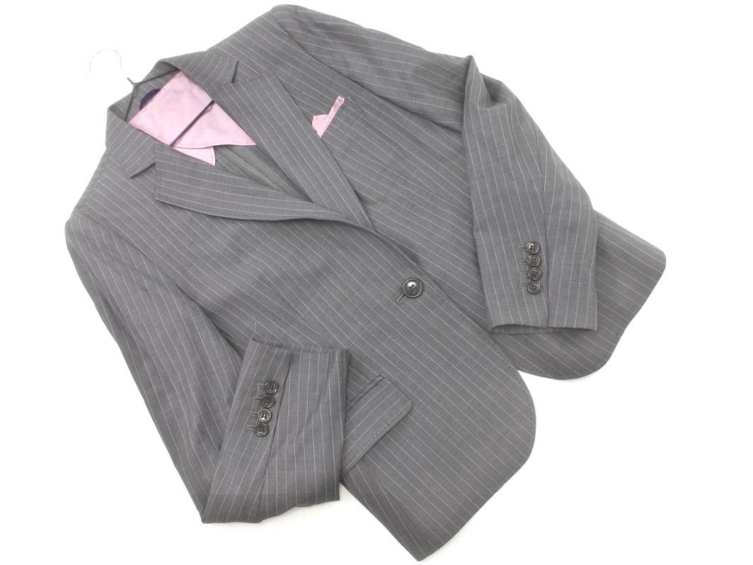 AKIKO OGAWA アキコオガワ ウール混 ストライプ セットアップ