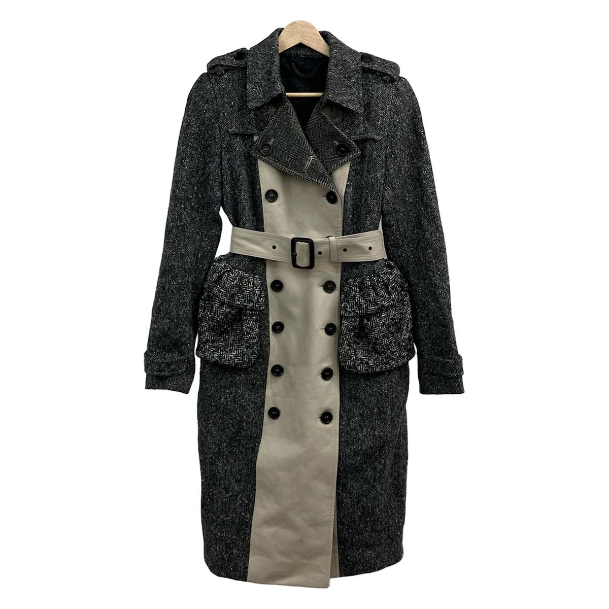 バーバリー　プローサム　トレンチコート　【48】　ブラック バーバリープローサム トレンチコート サイズ40 M レディース