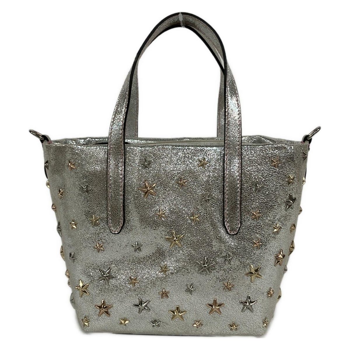 JIMMY CHOO(ジミーチュウ) ハンドバッグ美品 - シルバー スタッズ