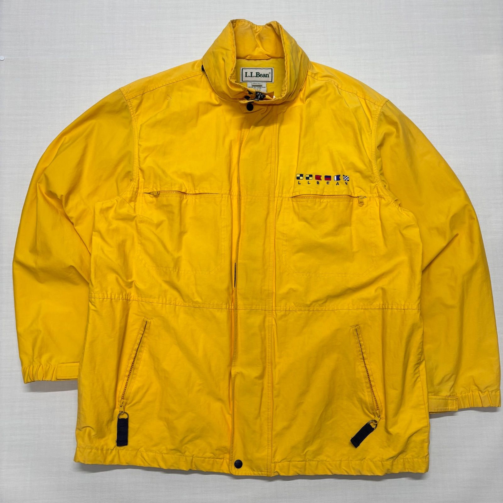 90s L.L.Bean ナイロンジャケット XL 黄色 信号旗 セーリング