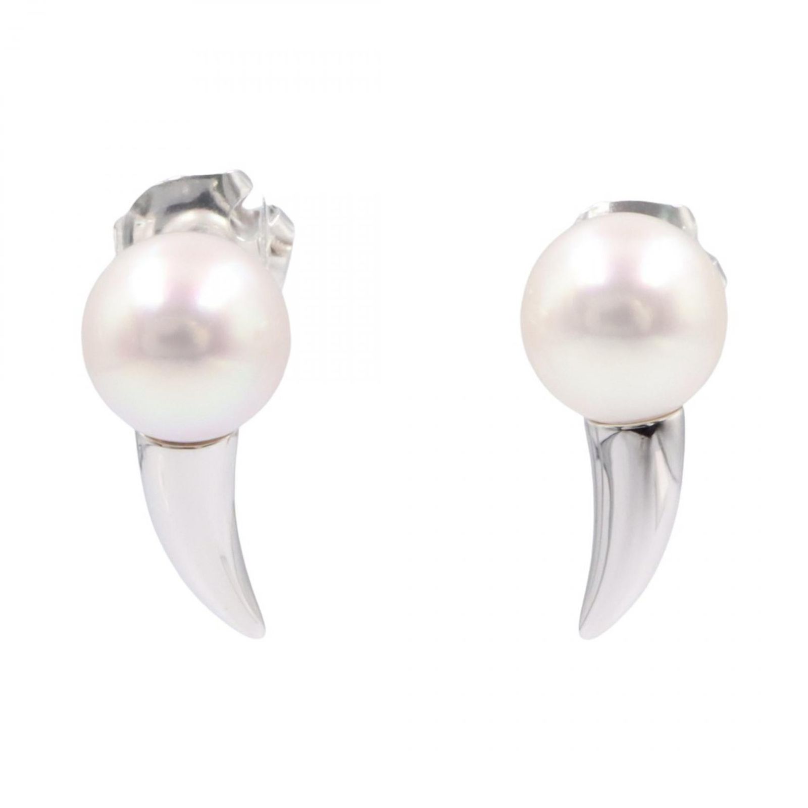 タサキ TASAKI ピアス デインジャー ホーン パール ピアス K18WG 