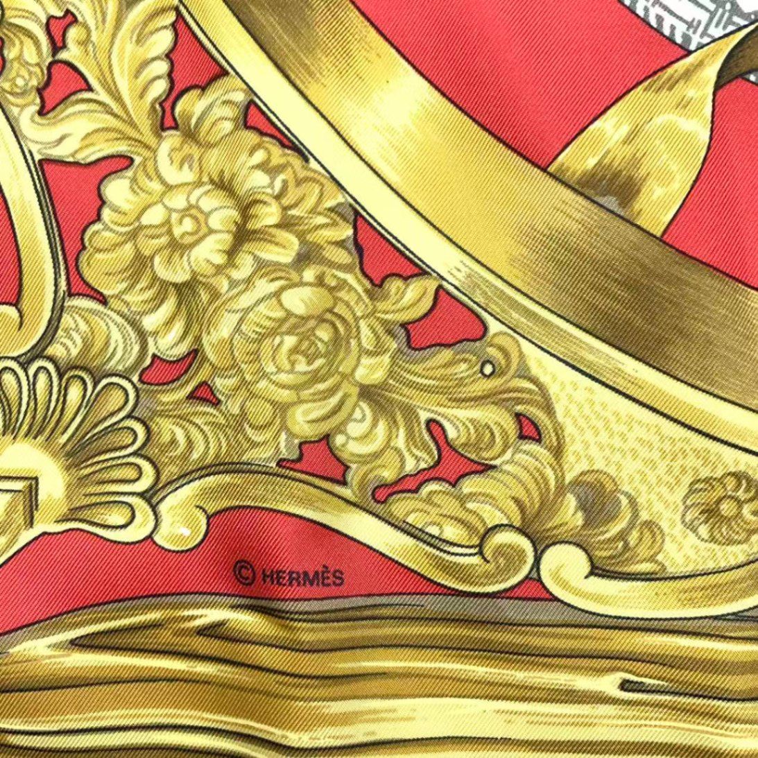 極美品 HERMES エルメス カレ90 ETRIERS 鐙柄 馬具柄 スカーフ シルク