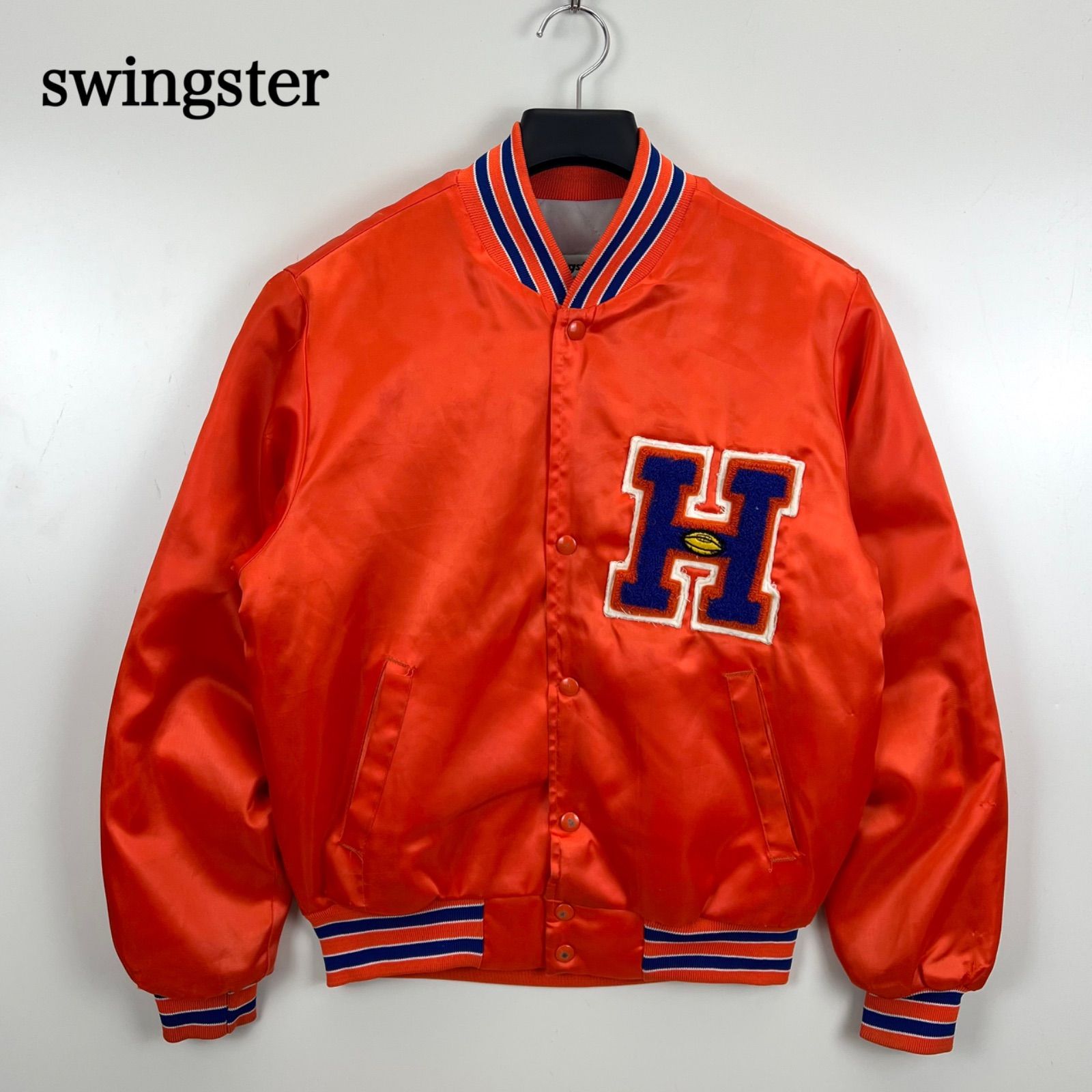 swingster 90s USA vintage HAWKS nylon varsity jacket S スウィング