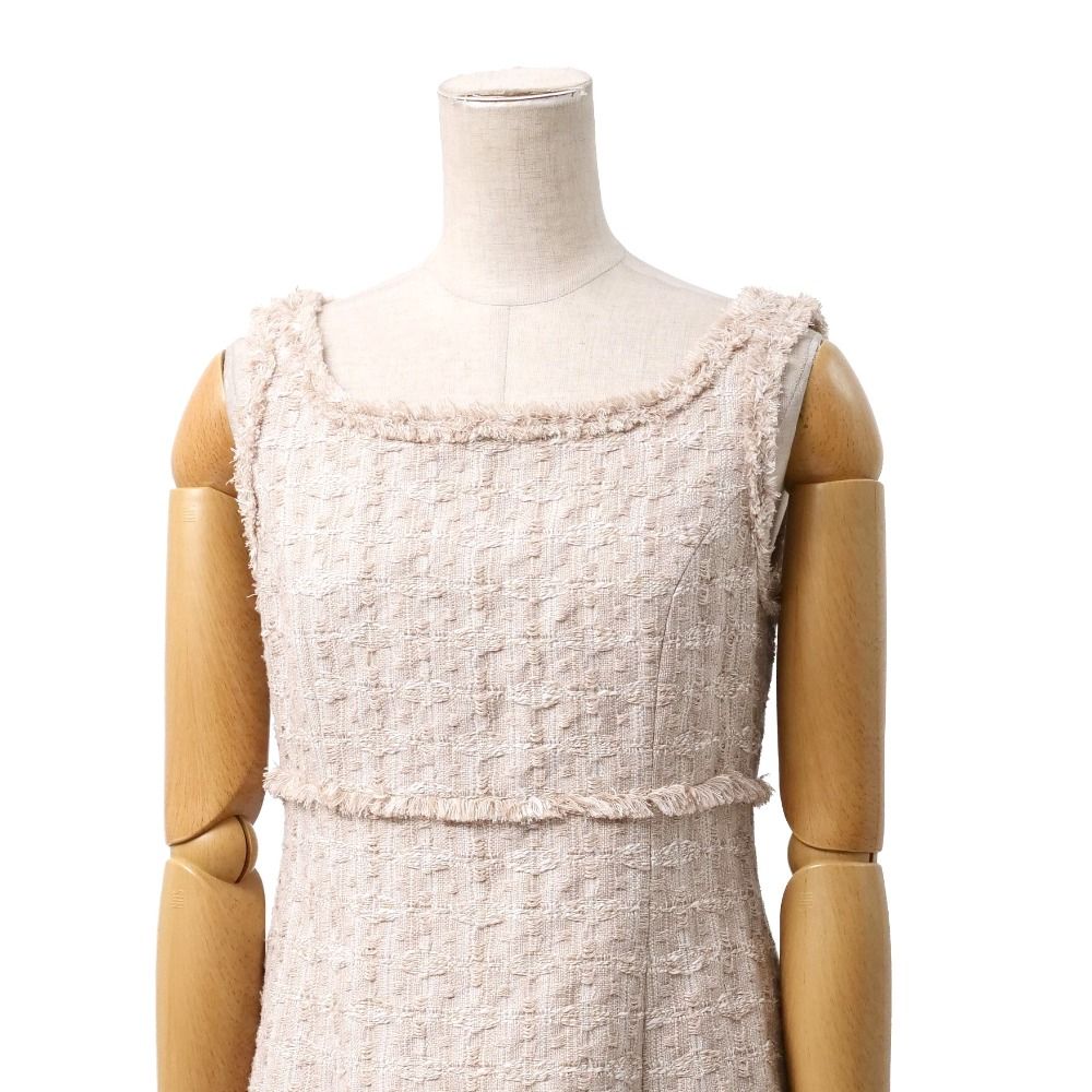 □美品□FOXEY フォクシー ワンピース サイズ38 ツイード ノースリーブ