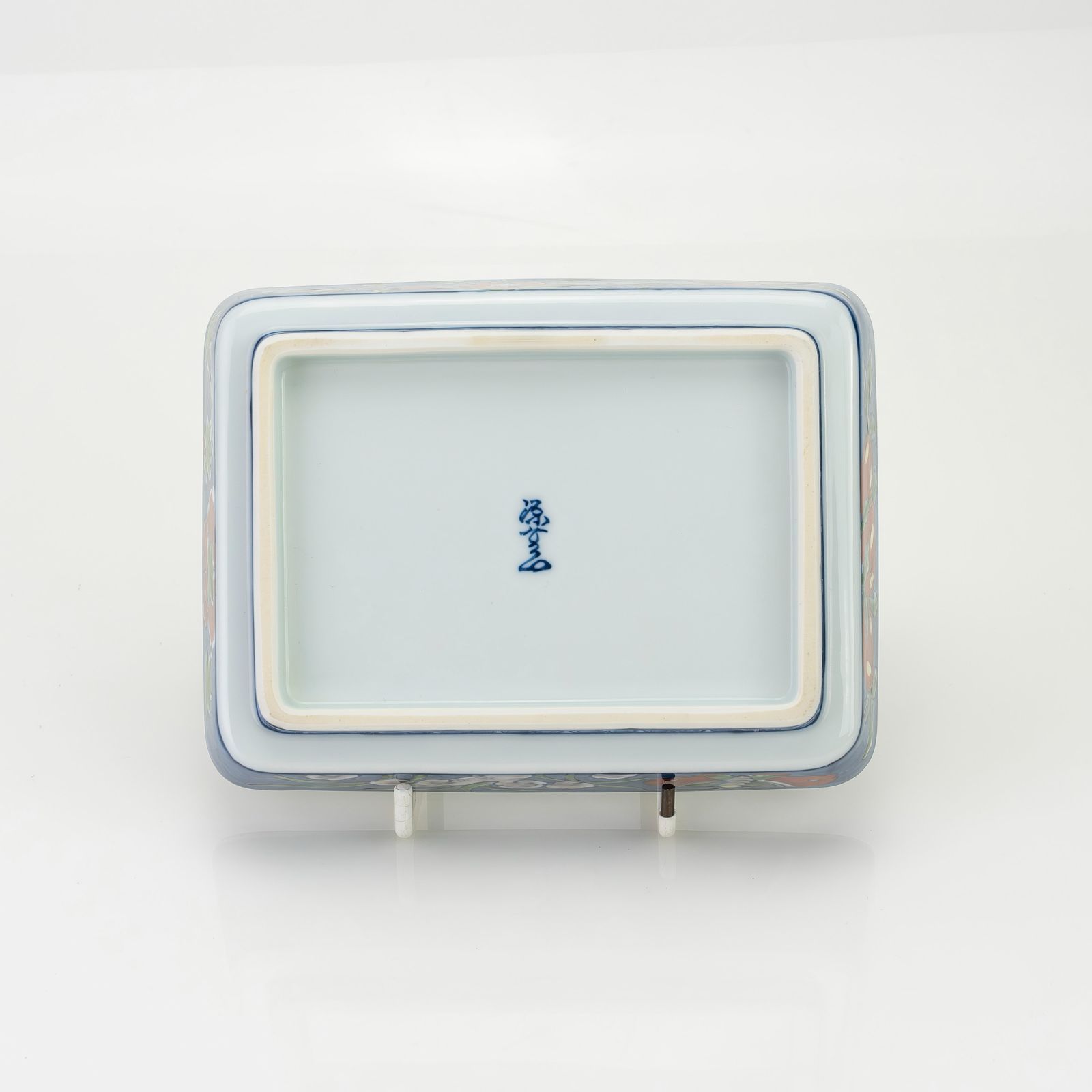 舘林源右衛門 作 染錦古代花鳥図 角鉢2 醤油皿2 二組セット 有田焼