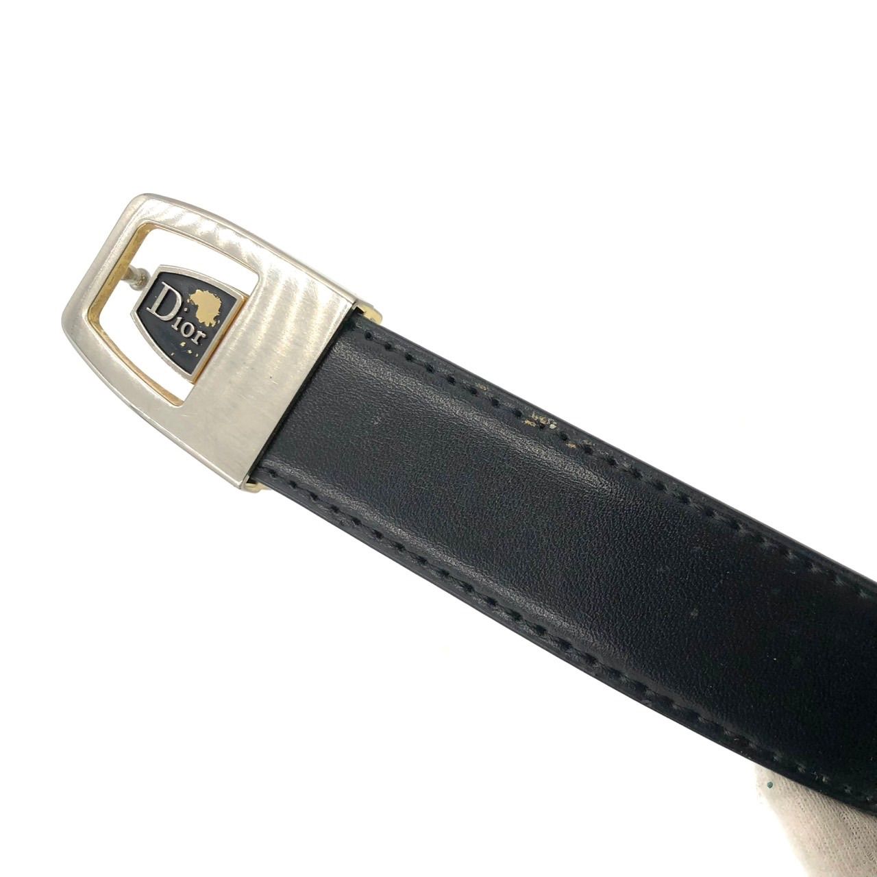 DIOR ディオール ベルト レザー 本革 黒 ブラック ロゴ バックル