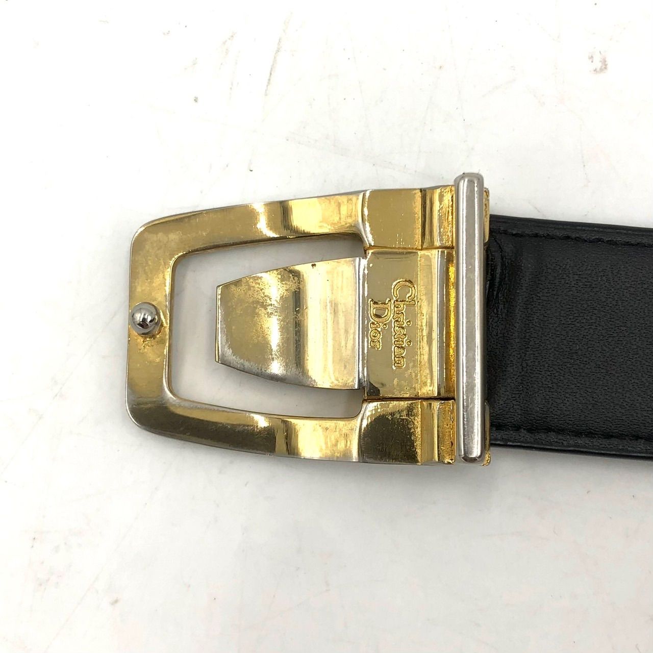 DIOR ディオール ベルト レザー 本革 黒 ブラック ロゴ バックル