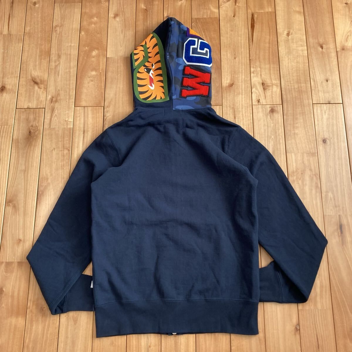 Blue Camo × ネイビー シャーク パーカー Mサイズ shark full zip 