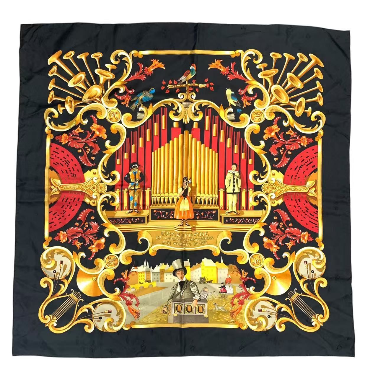 極美品 HERMES エルメス スカーフ シルク100％ カレ90 ORGAUPHONE ET