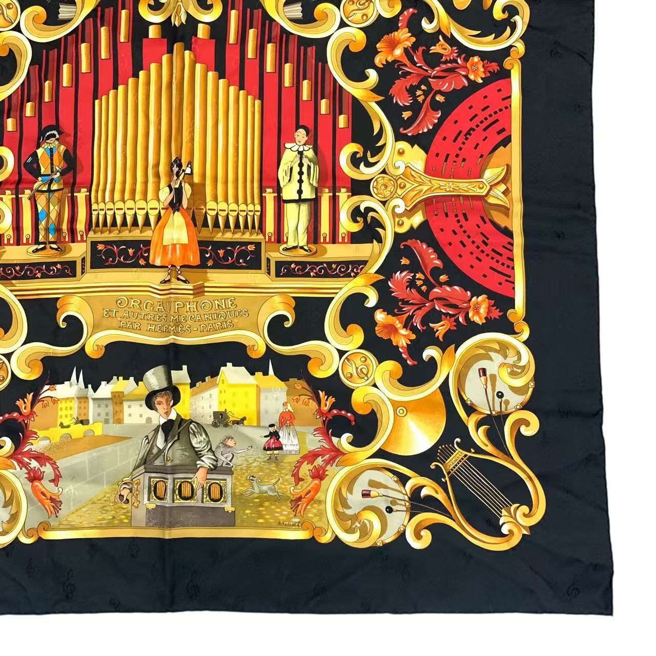 極美品 HERMES エルメス スカーフ シルク100％ カレ90 ORGAUPHONE ET