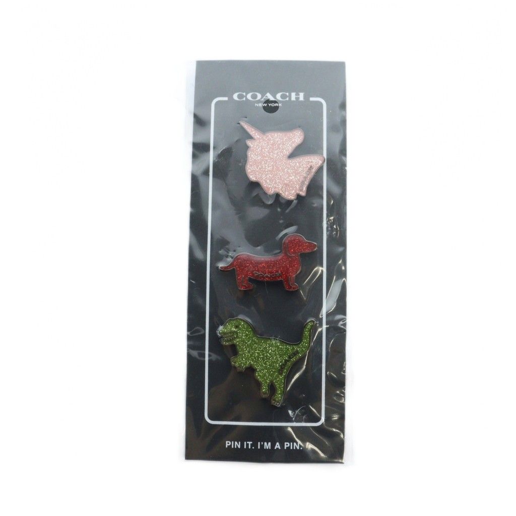 コーチ COACH ピンバッチ ブローチ アクセサリー ロゴ マルチカラー
