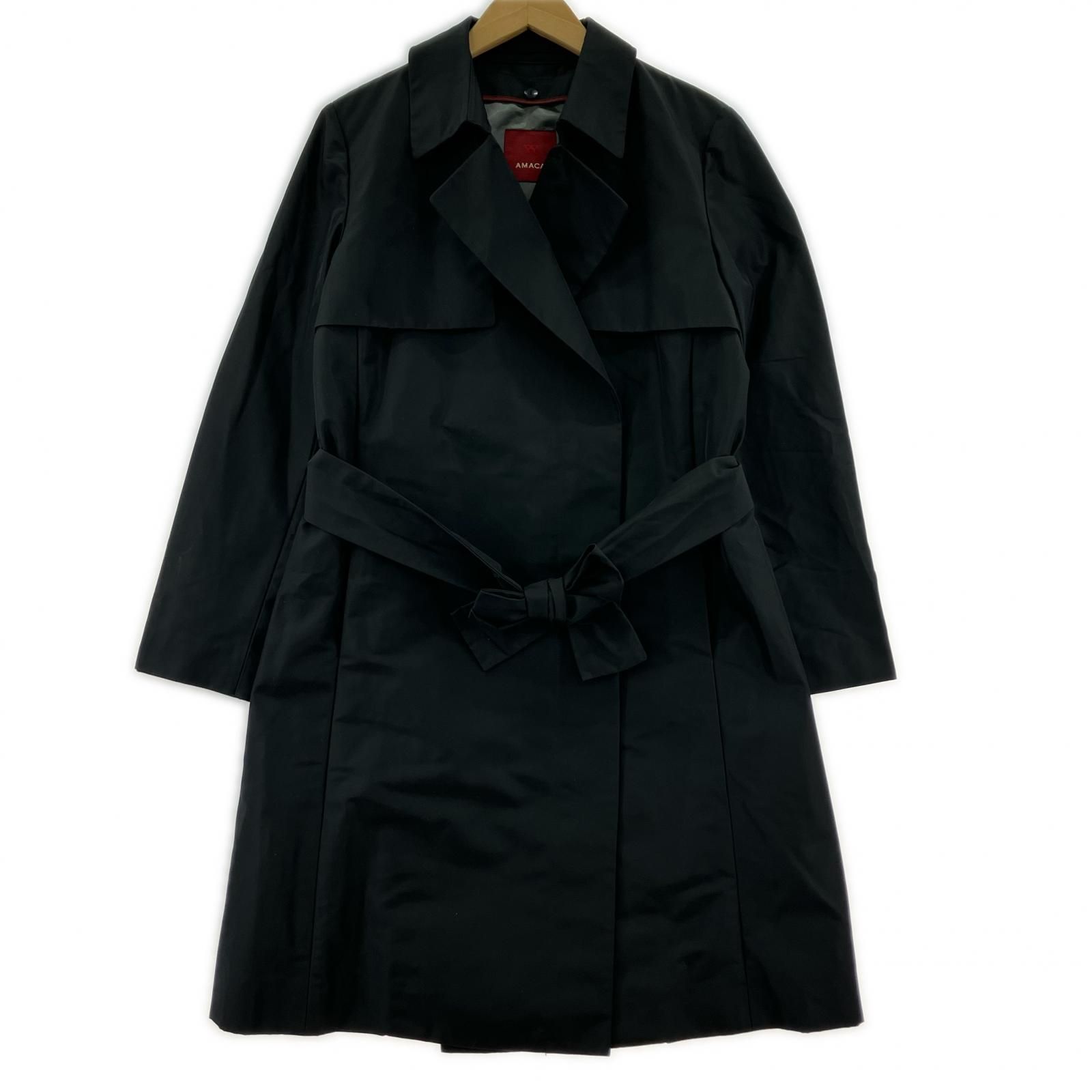 AMACA アマカ ライナー付き ベルテッドコート size38/ブラック - メルカリ