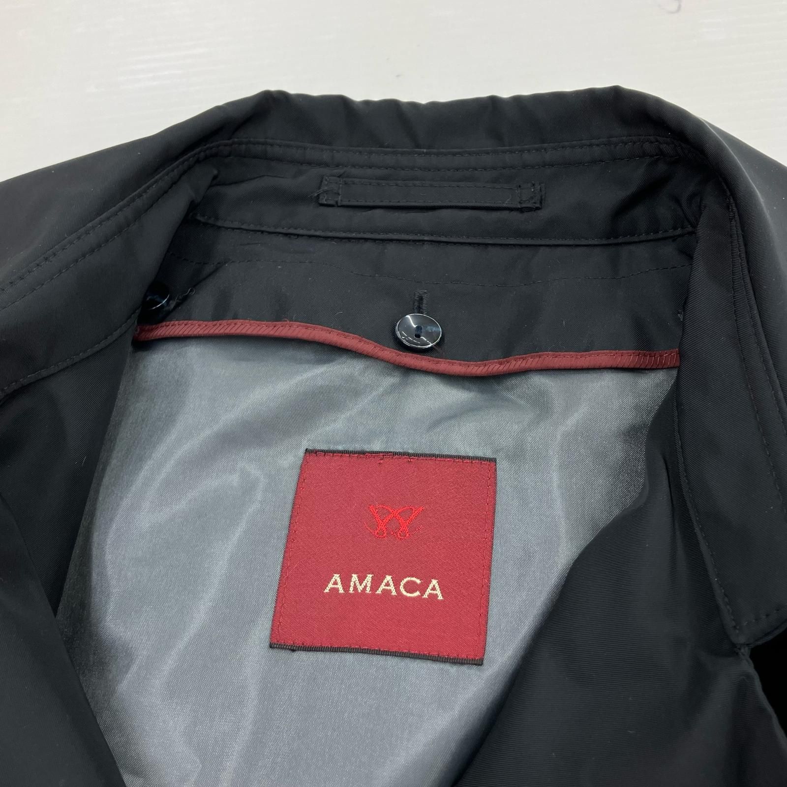 AMACA アマカ ライナー付き ベルテッドコート size38/ブラック - メルカリ
