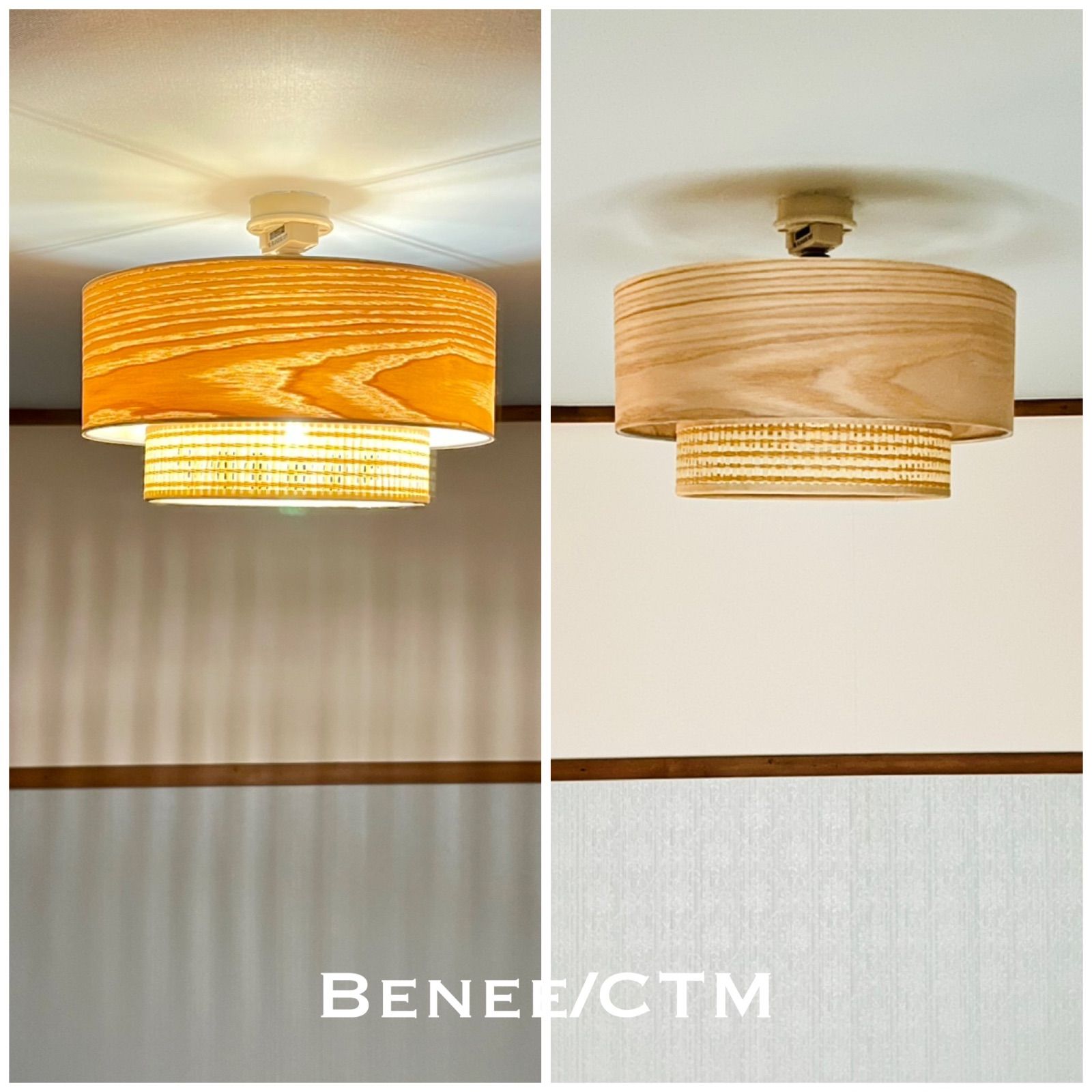 天井照明 シーリングライト Benee/CTM タモ材突板 ウィッカー紙縒 日本