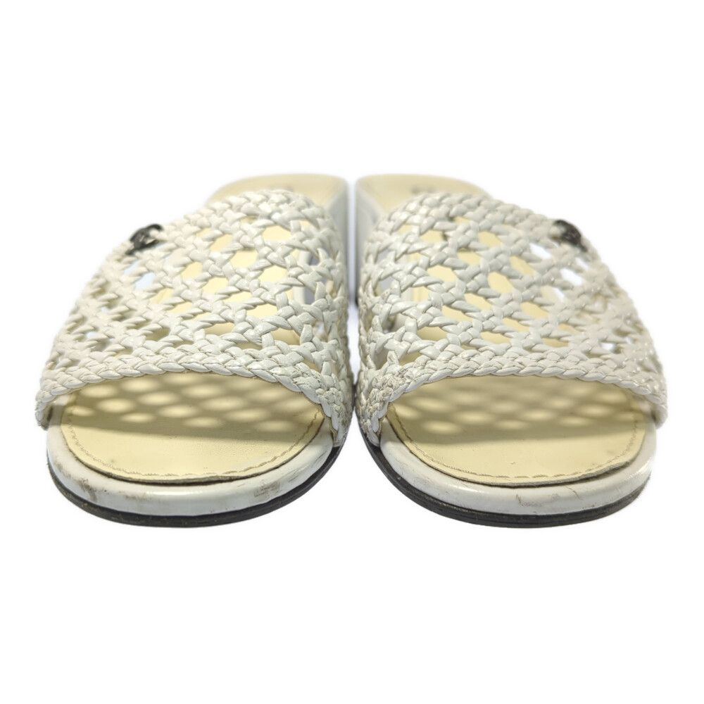 CHANEL シャネル ココマーク・マクラメ編み サンダル 裏張り 靴/37