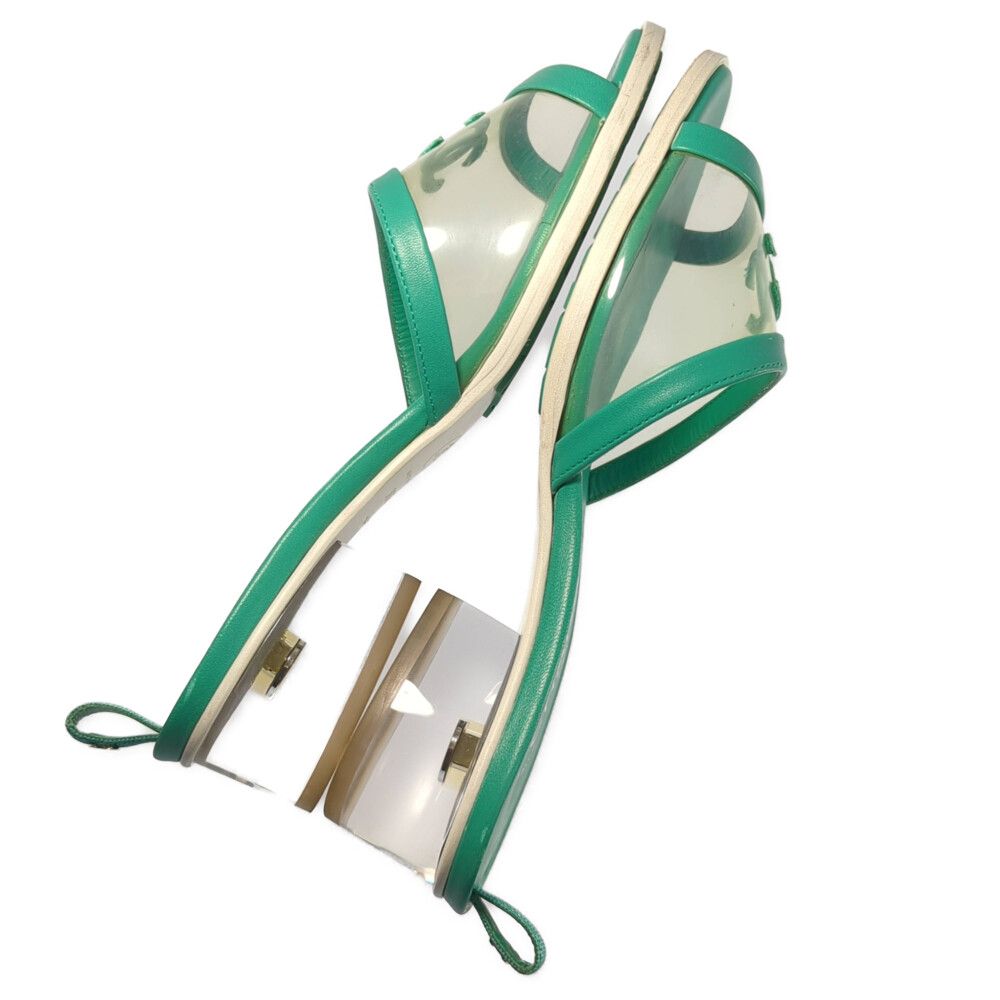 シャネル ココマーク・ミュール サンダル 靴/G34849/36 1/2/グリーン